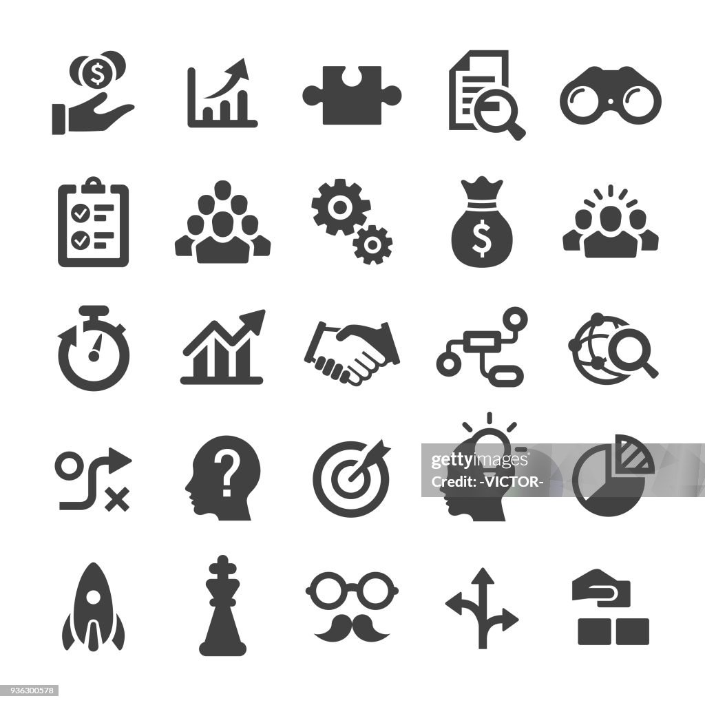 De pictogrammen van de oplossing van bedrijfs - slimme serie