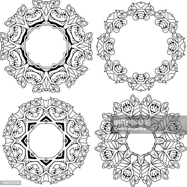 celtic ornamental rings - celtic circle stock illustrations