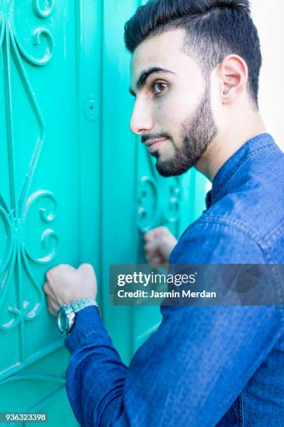 middle eastern front door - arabesque stock pictures, royalty-free photos & images