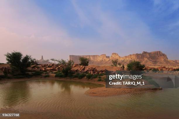 desert landscape, tuwaiq mountains, riyadh, saudi arabia - riad arabia saudí fotografías e imágenes de stock