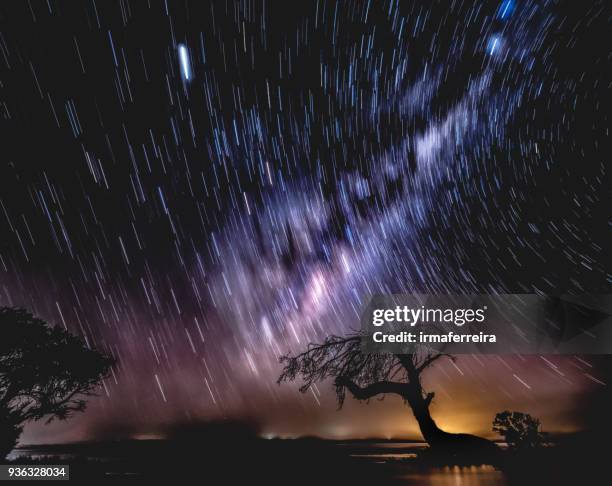 star trail, island point, mandurah, western australia, australia - mandurah stock pictures, royalty-free photos & images