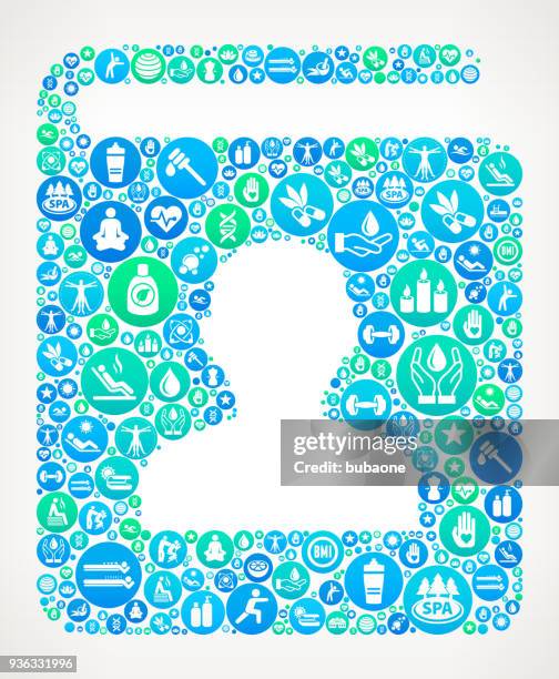 contact book spa and wellness vector icon pattern - sunbed studio stock illustrations
