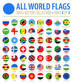 World Flags - Vector Round Flat Icons - Part 4 of 4