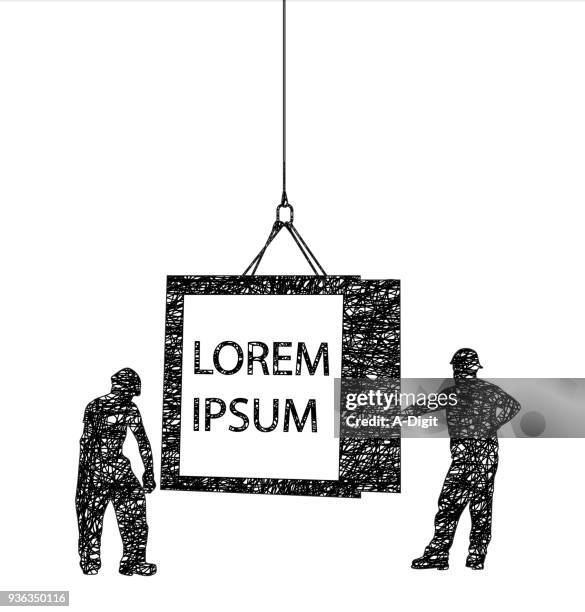 construction crane crates - pencil drawing stock illustrations