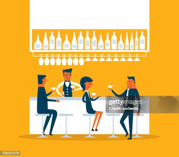 business person in pub - woman enjoying night stock illustrations