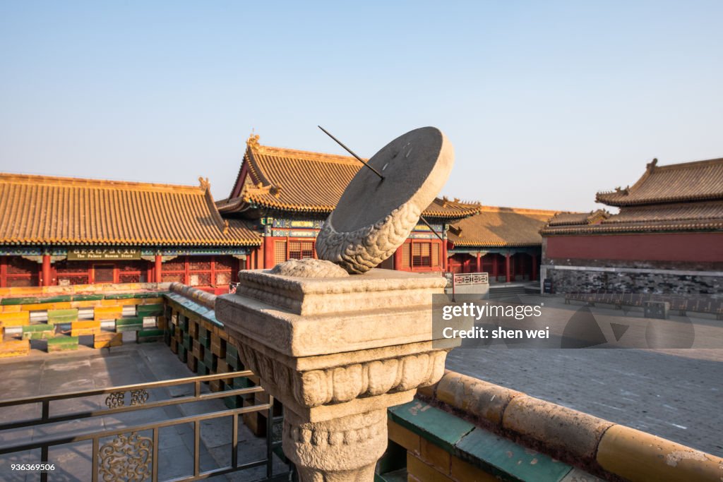 Ancient building on a sunny day, the Forbidden City, Beijing, China