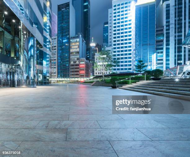 town square at night - hongkong street stock pictures, royalty-free photos & images