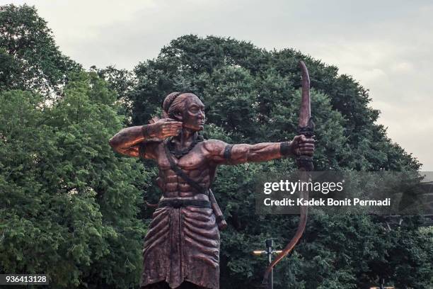 archer statue at gelora bung karno stadium - artemis greek god stock pictures, royalty-free photos & images