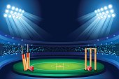Cricket stadium vector background
