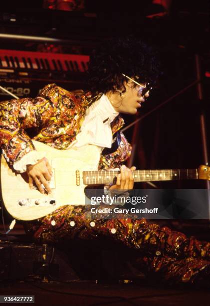 American musician Prince performing at the Ritz club in the East Village neighbourhood of New York City, during his 'Dirty Mind' tour, 22nd March...