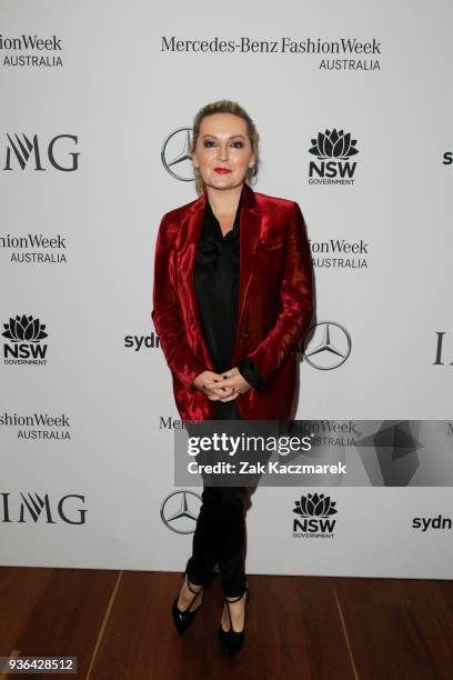 Melissa Hoyer attends the MBFWA Resort 19 Red Carpet Launch on March 21, 2018 in Sydney, Australia.