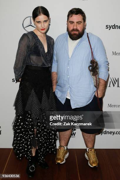 Anna Plunkett and Luke Sales attend the MBFWA Resort 19 Red Carpet Launch on March 21, 2018 in Sydney, Australia.