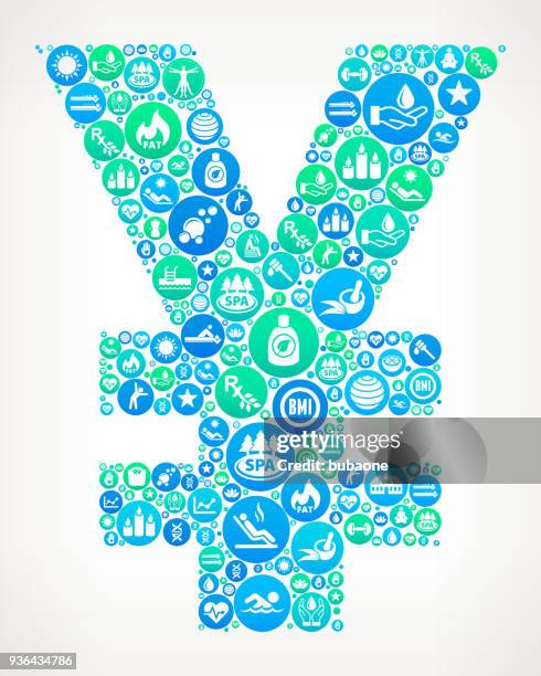 yen spa and wellness vector icon pattern - sunbed studio stock illustrations