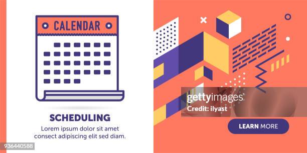 scheduling banner - standard icon stock illustrations
