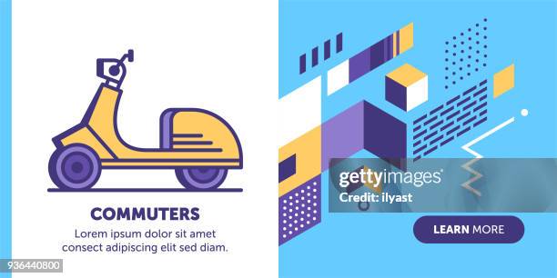 commuter banner - motorcycle engine stock illustrations