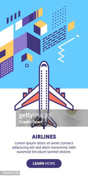 airlines banner - runway background stock illustrations