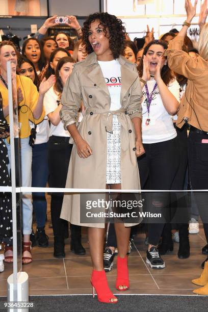 Rochelle Humes opens the New Look flagship store New Look Oxford Street on March 22, 2018 in London, England.