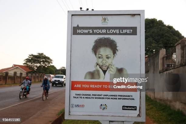 Unplanned pregnancy information poster in Kampala. Uganda.