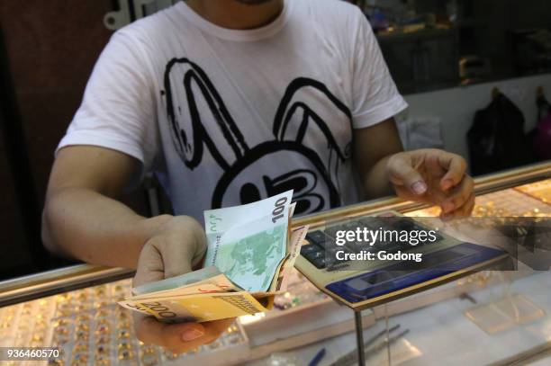 Black market money change. Ho Chi Minh City. Vietnam.