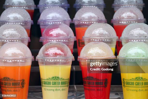 Fresh fruit juices. Ho Chi Minh City. Vietnam.