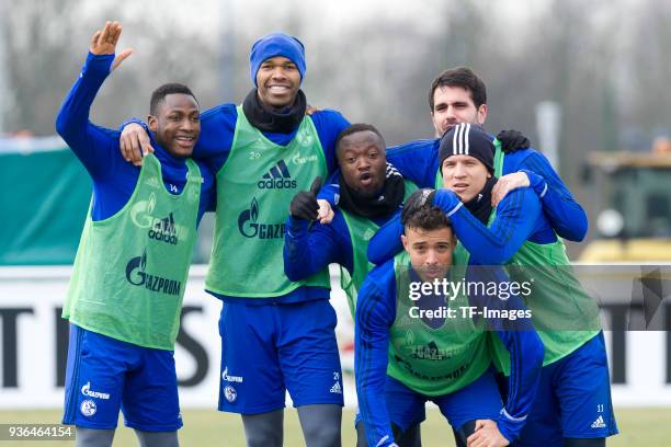 Abdul Rahman Baba of Schalke, Naldo of Schalke, Bernard Tekpetey of Schalke, Pablo Insua of Schalke, Franco Di Santo of Schalke and Alessandro...