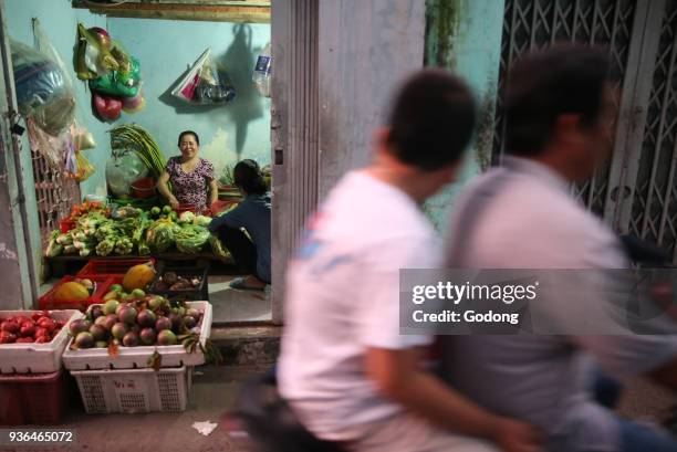 Woman selling vegetables. Ho Chi Minh City. Vietnam.