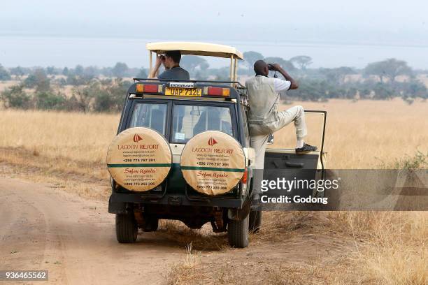 Safari in Murchison national park. Uganda.
