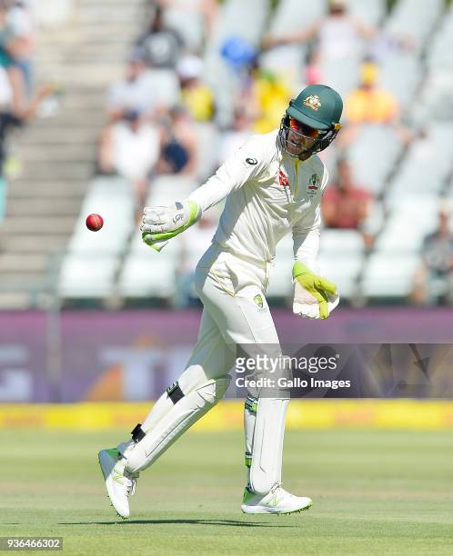 Tim Paine of Australia during day 1 of the 3rd Sunfoil Test match between South Africa and Australia at PPC Newlands on March 22, 2018 in Cape Town,...
