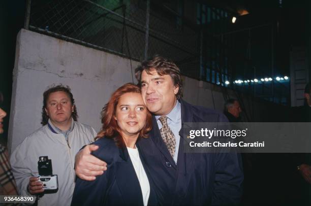 Nancy French businessman Bernard Tapie with his daughter Nathalie attend a french soccer match . The day before, he has been designated town...