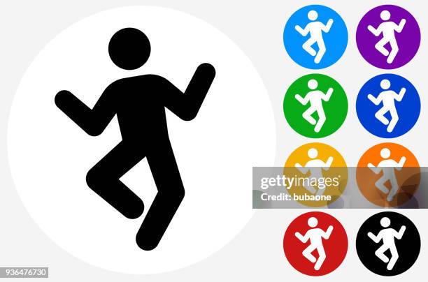 bildbanksillustrationer, clip art samt tecknat material och ikoner med man dansar ikonen - zumba