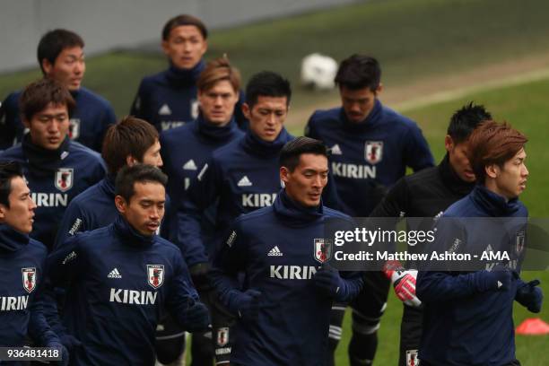 Tomoaki Makino of Japan during the Japan Training Session at Stade Maurice Dufrasne on March 22, 2018 in Liege, Belgium.