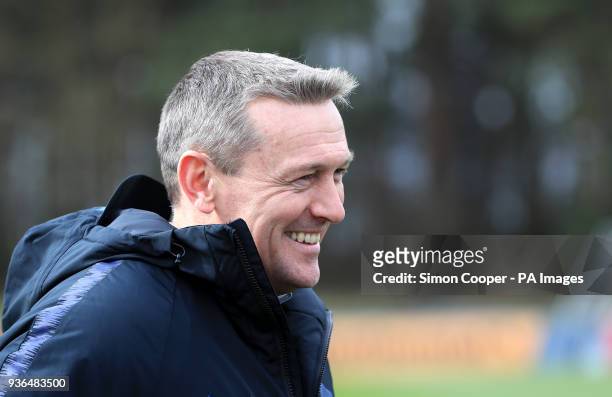 England U21 Manager Aidy Boothroyd during a training session at St Georges' Park, Burton.