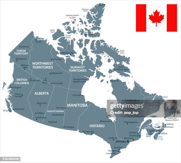 stockillustraties, clipart, cartoons en iconen met 30 - canada - grijswaarden geïsoleerd 10 - ontario canada