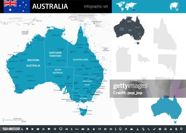 09 - australia - murena infographic short 10 - adelaide stock illustrations