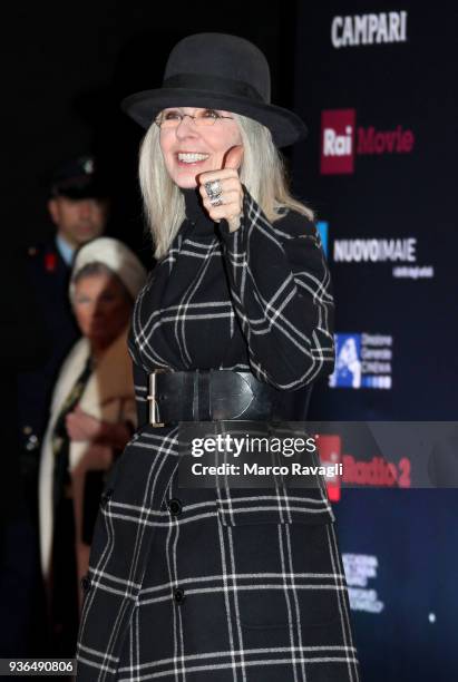 Actress Diane Keatonduring the Red Carpet on the occasion of 'David di Donatello Award 2018' in Rome, Italy. RAVAGLIPHOTOPHOTOGRAPH BY Marco Ravagli...