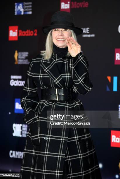 Actress Diane Keatonduring the Red Carpet on the occasion of 'David di Donatello Award 2018' in Rome, Italy. RAVAGLIPHOTOPHOTOGRAPH BY Marco Ravagli...