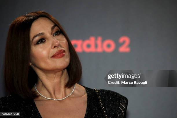 Italian actress Monica Bellucci, during the Red Carpet on occasion of 'David di Donatello Award 2018' in Rome, Italy. RAVAGLIPHOTOPHOTOGRAPH BY Marco...
