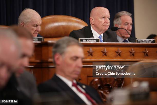 House Ways and Means Committee Chairman Kevin Brady and ranking member Rep. Richard Neal listen to testimony during a hearing in the Longworth House...