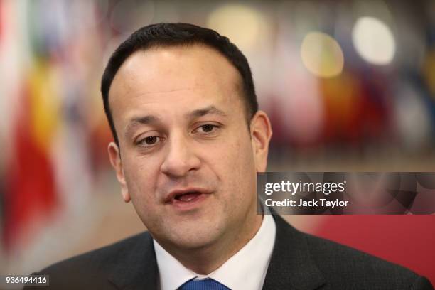 Taoiseach of ireland, Leo Varadkar arrives at the Council of the European Union for the first day of the European Council leaders' summit at the...