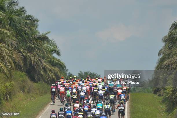 The peloton during the fifth stage, the mountain stage of 169.4km from Bentong to Cameron Highlands, of the 2018 Le Tour de Langkawi. On Thursday,...