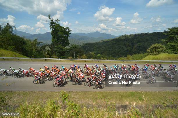 The peloton during the fifth stage, the mountain stage of 169.4km from Bentong to Cameron Highlands, of the 2018 Le Tour de Langkawi. On Thursday,...