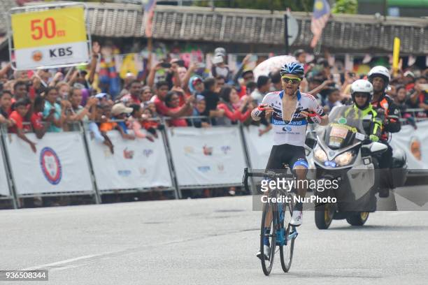 Artem Ovechkin from Terengganu Team wins the fifth stage, the mountain stage of 169.4km from Bentong to Cameron Highlands, of the 2018 Le Tour de...