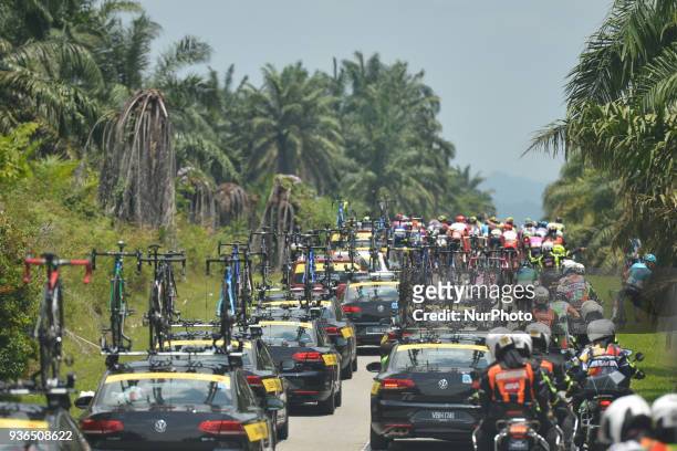 The peloton during the fifth stage, the mountain stage of 169.4km from Bentong to Cameron Highlands, of the 2018 Le Tour de Langkawi. On Thursday,...