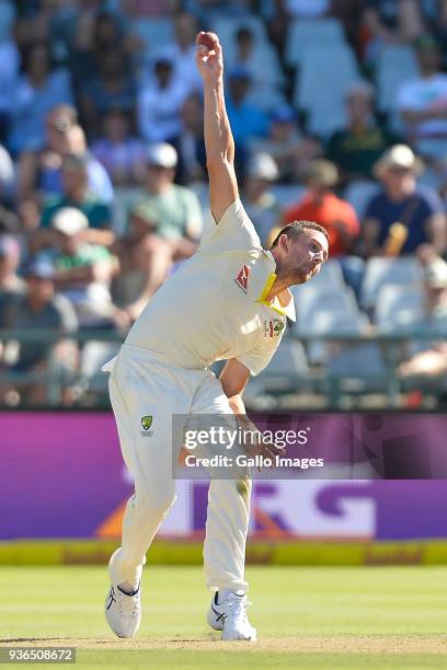 Josh Hazlewood of Australia during day 1 of the 3rd Sunfoil Test match between South Africa and Australia at PPC Newlands on March 22, 2018 in Cape...