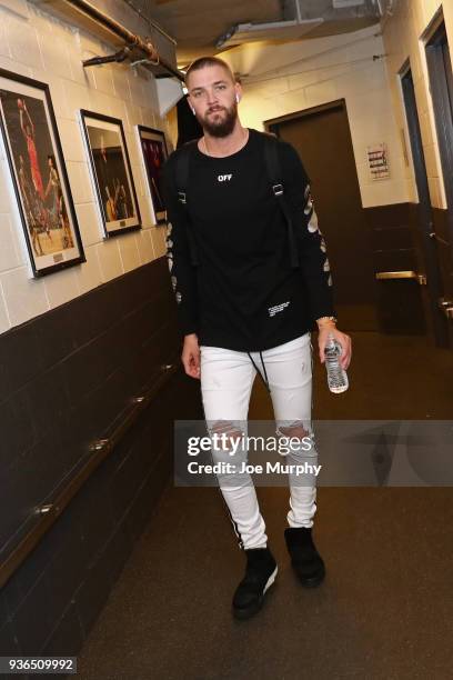 Chandler Parsons of the Memphis Grizzlies exits the arena after the game against the Brooklyn Nets on March 19, 2018 at Barclays Center in Brooklyn,...