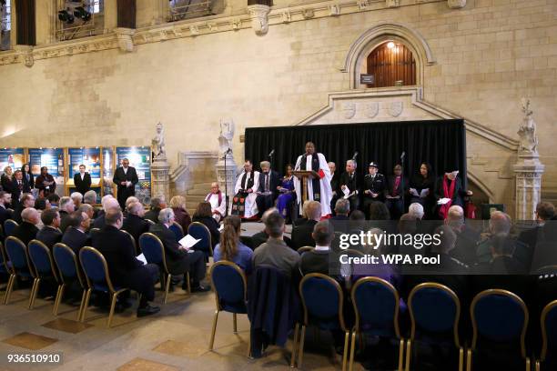 Rose Hudson-Wilkin Chapilin to the Speaker of the House of Commons sp2eaks during a commemoration for the victims of the attack on Westminster and...