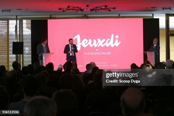 The press conference of the hippodrome Lonchamp opening on March 22, 2018 in Paris, France.