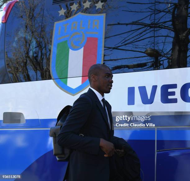 Angelo Ogbonna of Italy departs to Manchester on March 22, 2018 in Florence, Italy.