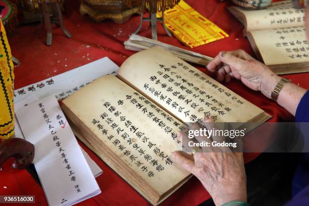 Taoist ceremony in a temple. Ho chi Minh City. Vietnam.