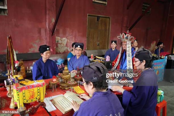 Taoist ceremony in a temple. Ho chi Minh City. Vietnam.